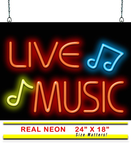 Live music neon sign - live,