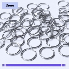 100 Anneaux de jonction ouverts 8mm x 0,8mm en Acier Inoxydable 304