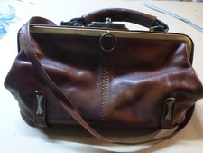 vintage Sac à main DOCTEUR cuir marron besace medecin Handbag doctors