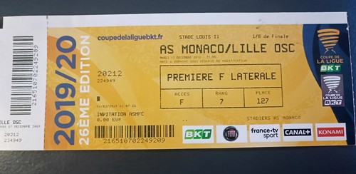Ticket monaco lille 2019 - lille,
