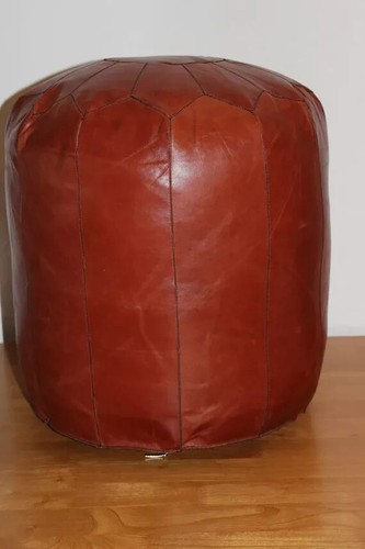 Ottoman pouf brown genuine - pouf,