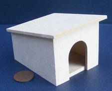 Maison de Poupées Naturel Finition en Bois Chien Niche 1:12 Miniature Animal T1