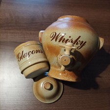 Fontaine à whisky et glaçons en grès  Vintage
