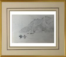 Charles WISLIN (1852-1932) Inédit dessin Scène bretonne Bateaux Fin XIX° (69)