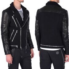 UltraRare & Great Balmain AW15 Lamb Leather and Cotton Biker Jacket