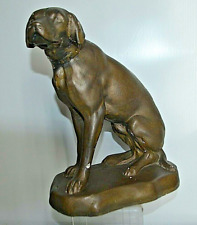 ANCIENNE STATUE CHIEN DE CHASSE BRAQUE ALLEMAND WEIMAR COULEUR BRONZE PATINE