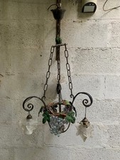 ANCIEN LUSTRE EN FER FORGE ET
