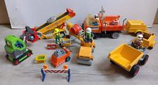 Playmobil lot chantier set bétonnière 3759 pelleteuse 3279 camion dumper rouleau