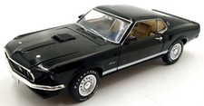 Auto World Échelle 1/18 - Muscle Américain 1969 Mustang GT 2+2 Noir - AMM1292