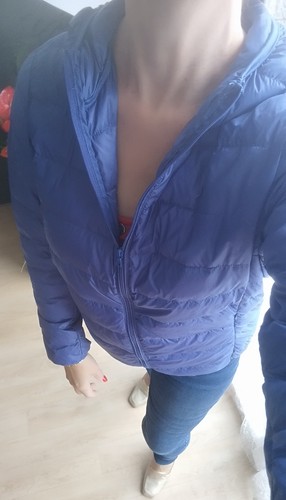 Veste doudoune femme bleu uni
