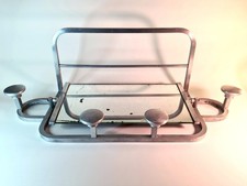 Porte-manteau mural Art Déco en aluminium avec miroir patiné