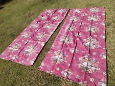 Paire de Rideaux en Toile Epaisse Décor de Fleurs  , Ancien , Textile . XIXeme