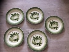 Ancienne Assiettes À Dessert Luneville Décor Pomme Vintage Déco France 