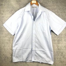 Pierre Cardin Chemise Homme 41 Bleu Clair Manches Courtes Décontractée Boutonnée
