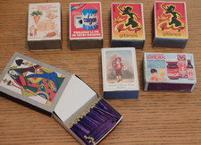 VINTAGE lot 6 boite d'allumettes vides GITANES SEITA chicorée leroux CALGON box