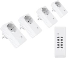 Prises Électriques Télécommandées 4er Set + 1x Télécommande 1100 Watt À 30m