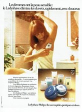 Publicité Advertising 087  1974  ladyshave Philips  dépilateurs femme *