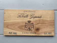 Ancienne estampe caisse vin en bois : Château La Voulte - Gasparets - 1989