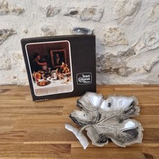 JEAN COUZON COUPE A FRUIT EN INOX MOTIF FEUILLE DE VIGNE 20x22 BOITE ORFEVRE TBE