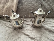 SERVEUSE THÉ ET CAFÉ MÉTAL  ARGENTÉ ANGLAIS 