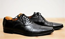 Chaussures Richelieu SANTONI cuir noir 7 F 40,5 FR made in Italy
