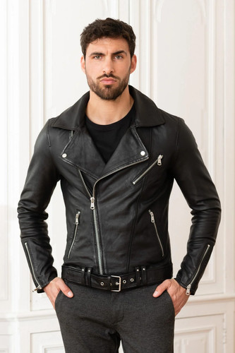 Veste motard cuir - motard,