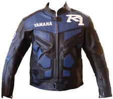 YAMAHA R1 Veste en Cuir Moto Veste en Cuir de Motard Hommes Veste Motard en Cuir