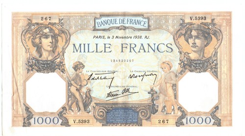 Billet france 1000 francs - 1000,