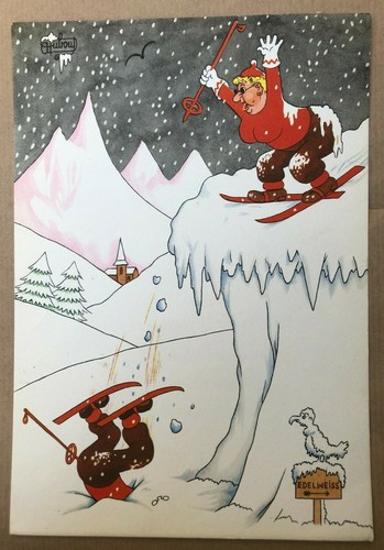 Albert dubout ski wintersport - ski,