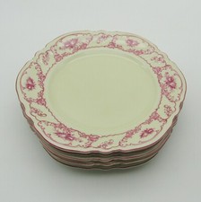 Rosenthal Germany. 6 assiettes plates en porcelaine décor fleurs rose D 2636