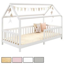 Lit cabane simple 90x190 cm pour enfant, en pin massif