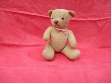ANTIQUE FRENCH 11'' VINTAGE 1950's TAN MOHAIR JOINTED LEGS AND ARMS TEDDY BEAR