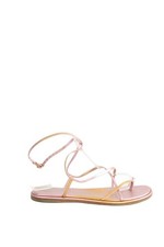 Tongs en cuir rose Bash 40