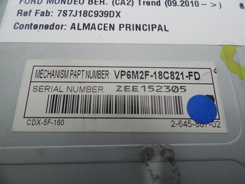 7s7j18c939dx autoradio ford - 7s7j18c939dx,