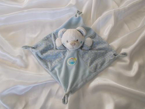 Doudou ours bleu broderie - doudou,