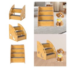 Escalier pour Animaux Marche pour Chien Rampe En Bois Escabeau Antidérapant