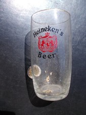 1950 Rare verre à bière "peint" brasserie HEINEKEN Heineken's Beer baril !