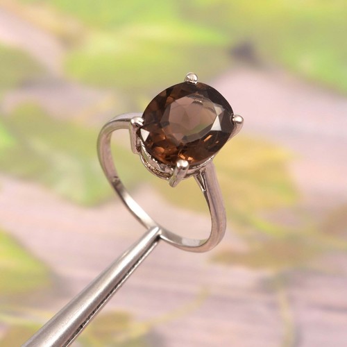 Bague quartz fumé minimaliste - bague,