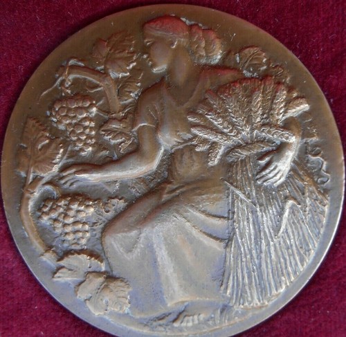 Medaille bronze art deco ceres - deco,