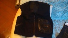 GILET VINTAGE  POUR MOTARD POCHE CUIR T; 44 US LARGE XL  MADE IN USA 