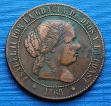 5 Centimos Isabel II, Espagne-
