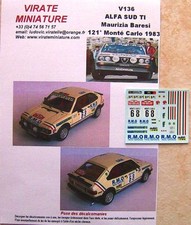 V136 ALFA SUD TI MAURIZIA BARESI 121° RALLYE MONTE CARLO 1983 DECALS VIRATE 