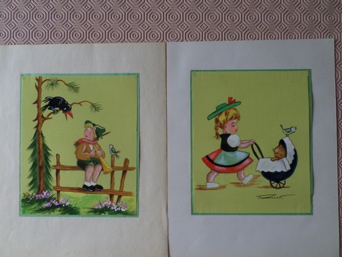 Peinture sur soie lot - peinture, de
