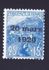 MONACO STAMP TIMBRE YVERT N° 40 " MARIAGE 25c + 15c BLEU " NEUF xx TTB