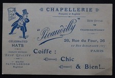 Carte de visite Chapellerie PICAUVILLY chapelier chapeau parapluie canne