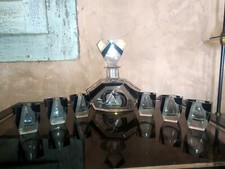 service à liqueur Art Deco en cristal Tchécoslovaquie 6 verres + carafe , Bohème