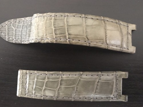 Bracelet cuir crocodile gris