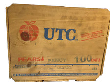 ANCIENNE CAISSE A FRUIT EN BOIS CAGETTE ORANGE DÉCO LOFT