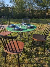 Table de jardin pliante vintage verte