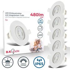 Set 5 Spots LED Encastrables 230V IP65 Salle de Bain Orientables Gradables Blanc